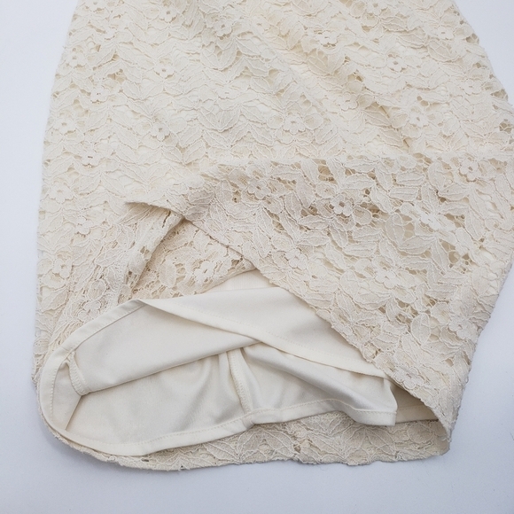 London Times Ivory Floral Lace Casual Mini Dress - Picture 7 of 8